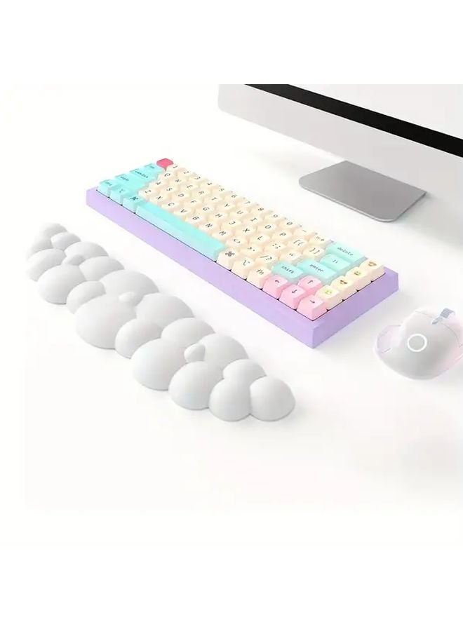 Blue Keyboard Wrist Rest Pad Ergonomic Memory Foam Support for Home Office Gaming - Image 1